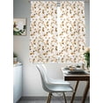 thumbnail image 4 of Orange Botanical Sheer Curtains 72 Inch Length 2 Panels Set, Vintage Blossom Floral Wildflower Voile Window Treatment Rod Pocket Curtains Sheers Drapes for Bedroom/Living Room/Kitchen 52"x72"x2, 4 of 7