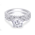 thumbnail image 3 of White Moissanite Lab Created Diamond Engagement Wedding Bridal Ring Set In 14K White Gold Over Sterling Silver(G-H Color,VVS1 Clarity,1.63 Cttw)-7, 3 of 9