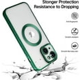 thumbnail image 4 of Transparent Electroplated for iPhone 13 Case [Never Yellow] Plating Gold Bumper Shockproof Protective Slim Phone Case Compatible with MagSafe for Women Girls Men-Green, 4 of 11