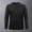 Black, variant on Men's Ice Silk Fitness Base Layer Long Sleeve T-Shirt Big and Tall Round Neck Sports Top