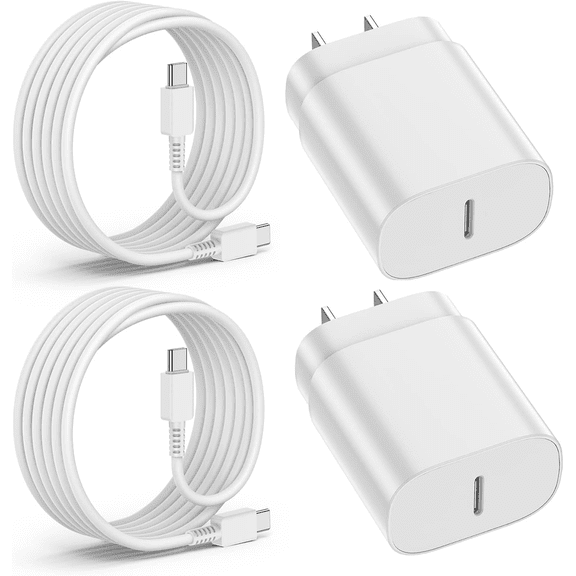 Eeyueer 25W USB C Super Fast Charger 2-Pack 10ft USB C Cable PD Quick Charging Compatible with Samsung Galaxy S23 S22 S21 S20 Note 20 iPad Android USB C Devices 25W