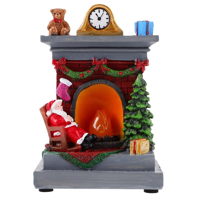 Navidad resina Santa luz mesa decoración chimenea lámpara luminosa Navidad temática luz