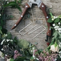 KALLORY 150Pcs Floral Pins U Shaped Silver Zinc Alloy for Securing Floral Arrangements and Wreath Making