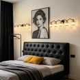 thumbnail image 3 of Deyidn 44.5" Modern 5-Light Black Gold Bathroom Vanity Light - Dimmable Bathroom Transitional Fixture with Crystal Glass Shades, 3 of 9