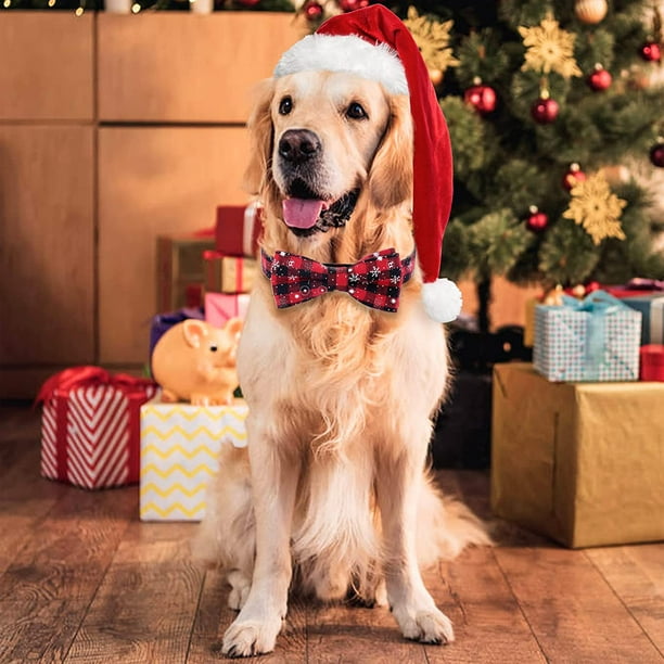Large dog christmas bow tie deals