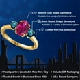 thumbnail image 2 of Gem Stone King 10K Yellow Gold Red Created Ruby and Blue Diamond Engagement Ring for Women | 1.89 Cttw | Oval 8X6MM | Gemstone July Birthstone | Size 6, 2 of 6
