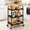 Black, variant on CONCETTA 38" 3-Tier Portable Utility Cart With Wheels, Metal Heavy Duty Cart with 120lbs Capacity, Suitable for Home, Office, Bathroom & Storage, Black