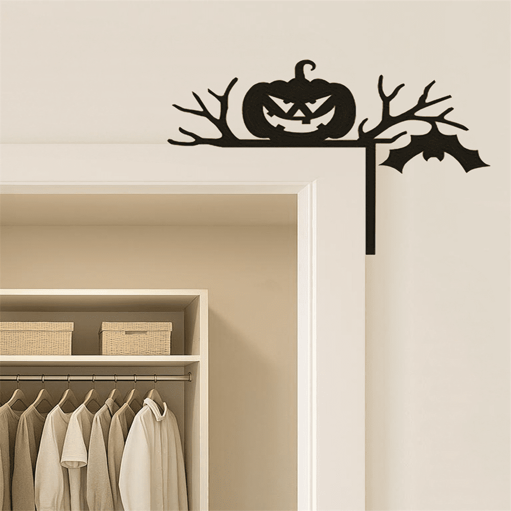 Mysterious Black Silhouette Door Decor Spooky Halloween Hanging Ornaments Gothic Window Frame for Party Home Outdoor Decoration