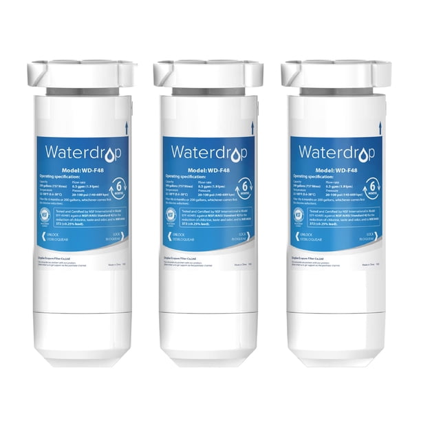 Reemplazo Waterdrop XWF para refrigerador GE® XWF, filtro de agua GE® XWF, WR17X30702, 3 filtros