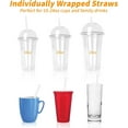 thumbnail image 2 of 100 Pcs Colorful Individually Wrapped Disposable Plastic Drinking Straws (0.43" Wide X 9.45" Long), 2 of 9