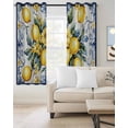 thumbnail image 2 of Yellow Lemon Blackout Curtains 96 Inches Long for Bedroom, Middle Century Blue Italian Textured Thermal Insulated Room Darkening Black Out Window Curtain Panels Grommet Drapes for Living Room, 2 of 8