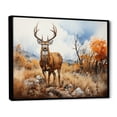 thumbnail image 2 of Designart "Serene Moments with a Golden Deer" Animals Floater Framed Wall Art Living Room, 2 of 7