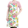 thumbnail image 5 of Pioneer Flower Floral Print Pattern Apron for Women and Men, Cotton Linen Waterproof with Pockets, Adjustable, 33x27 Inch for Kitchen, Gardening, BBQ, Salon, 5 of 6