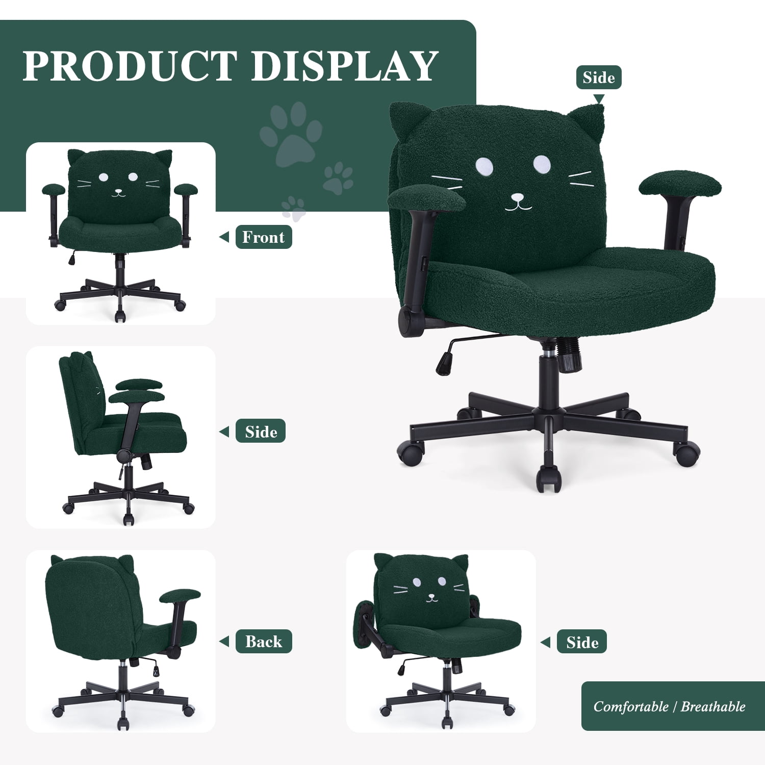 Criss Cross Legged Chair with Wheels and Flip-up Arms, Ergonomic Wide Seat Computer Desk Chair, Comfortable Home Office Computer Chair 300lbs