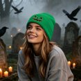 thumbnail image 7 of PureCasa Beanies Hat for Women Halloween Pumpkin Embroidered Knitted Beanie Hat Winter Thick Warm Soft Cute Hat for Halloween, 7 of 7