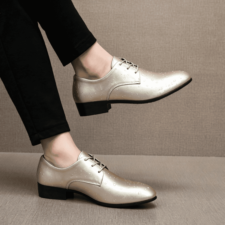 low heel formal dress shoes Men's Black Dot Embossed Oxford Block Lace Up Wedding Party Stage Leather Shoes sale-20221024