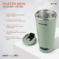 thumbnail image 3 of GO Heated Coffee Mug, Travel Mug, 13.5 OZ. Smart Mug, Battery Powered Heated Coffee Mug, Great for Coffee and Tea, Snap on Magnetic Charging Cord, New and Improved (Mint Green), 3 of 6