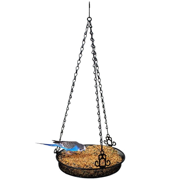 Sorbus Black Hanging Bird Feeder Tray, Outdoor Seed Tray for Backyard Garden Birds
