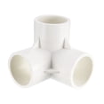thumbnail image 1 of Conector de tubería en codo de 3 vías, grado de muebles, accesorios de esquina de tamaño de 1 pulgada en blanco, 1 of 3