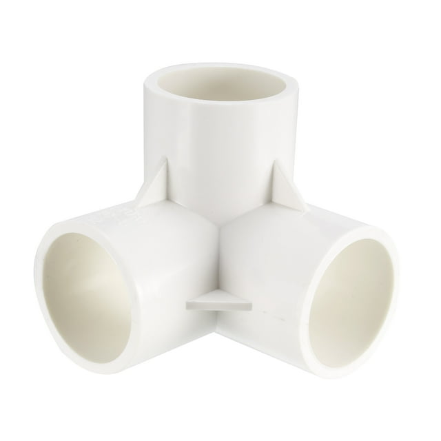 Conector de tubería en codo de 3 vías, grado de muebles, accesorios de esquina de tamaño de 1 pulgada en blanco