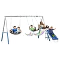 thumbnail image 2 of XDP Recreation Firefly Metal Frame Swing Set with  2 Firefly™-LED Swing Seats, Super Disc Swing, & Wave Slide, 2 of 11