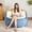 A, variant on Oversized Bean Bag Chairs, Multicolor Faux Fur Couch Filled with Shredded Sponge, Large Lounger Sofa For Living Room,No Assembly Required, Blue White Yellow