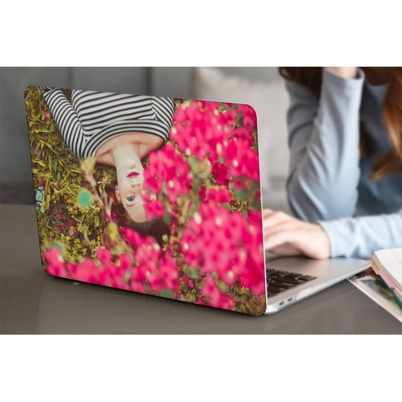 KSK KAISHEK Protective Case Hard Cover Compatible with Old Version MacBook Air 13 inchs with No Touch No USB-C + Black Keyboard Cover Model: A1466/A1369( Flower 1681)