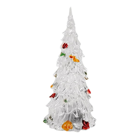 Tkrady 3 Pack LED Christmas Tree Lights, Mini Acrylic Light Up Tree, Color Changing Decorations Indoor, Holiday for Bedroom Table (3 PC B)