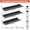 thumbnail image 3 of Uten 3-Tier U-Shaped Wall Mount Shelf, Heavy Duty Drilling Required Metal Shelves Bracket, 26lb Load Carbon Steel Shelf for Kitchen, Study Room, Black with Floral Pattern, 3 of 14
