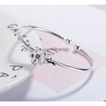thumbnail image 7 of Copper Silver Crystal Flower Leaf Cuff Bracelet Elegant Nature Inspired Design Adjustable Wristband Gift for Women, 7 of 7
