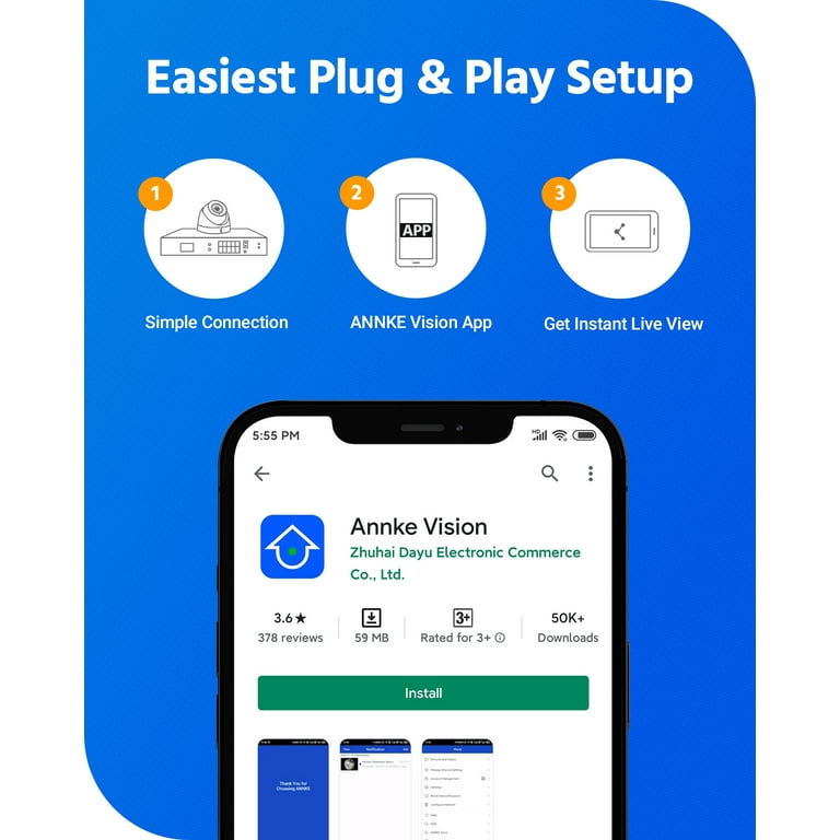 ANNKE 1PC Ultra FHD 5MP Poe IP Camera,Outdoor Indoor Waterproof