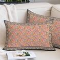 thumbnail image 2 of Purple Red Floral Boho Throw Pillow Covers, Vintage Ethnic Tribe Abstract Art Soft Breathable Pillow Cases with Invisible Zipper, Queen Size Pillowcases for Couch Bed Sofa Chair 20x30 Inches, 2 of 9