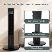 40 Evaporative Air Cooler with Remote, Portable Air Conditioner with 3 Modes, Quiet Swamp Coolers 70° Oscillation Equipped Aroma Box, Black