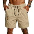 thumbnail image 2 of UDAUDU Men's Hiking Cargo Shorts Athletic Stretch Quick Dry Lightweight Shorts for Men Outdoor Fishing Shorts with Pockets Khaki M, 2 of 6