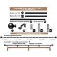 thumbnail image 7 of Curtain Rods 120-240 Inch, 255-inch Rod, Adjustable Length Heavy Duty Decorative Finials Diameter 7/8 inch,20 ft, Black, 7 of 7