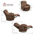 thumbnail image 5 of Lacoo Swivel Rocker Recliner with Massage , Brown Fabric, 5 of 7