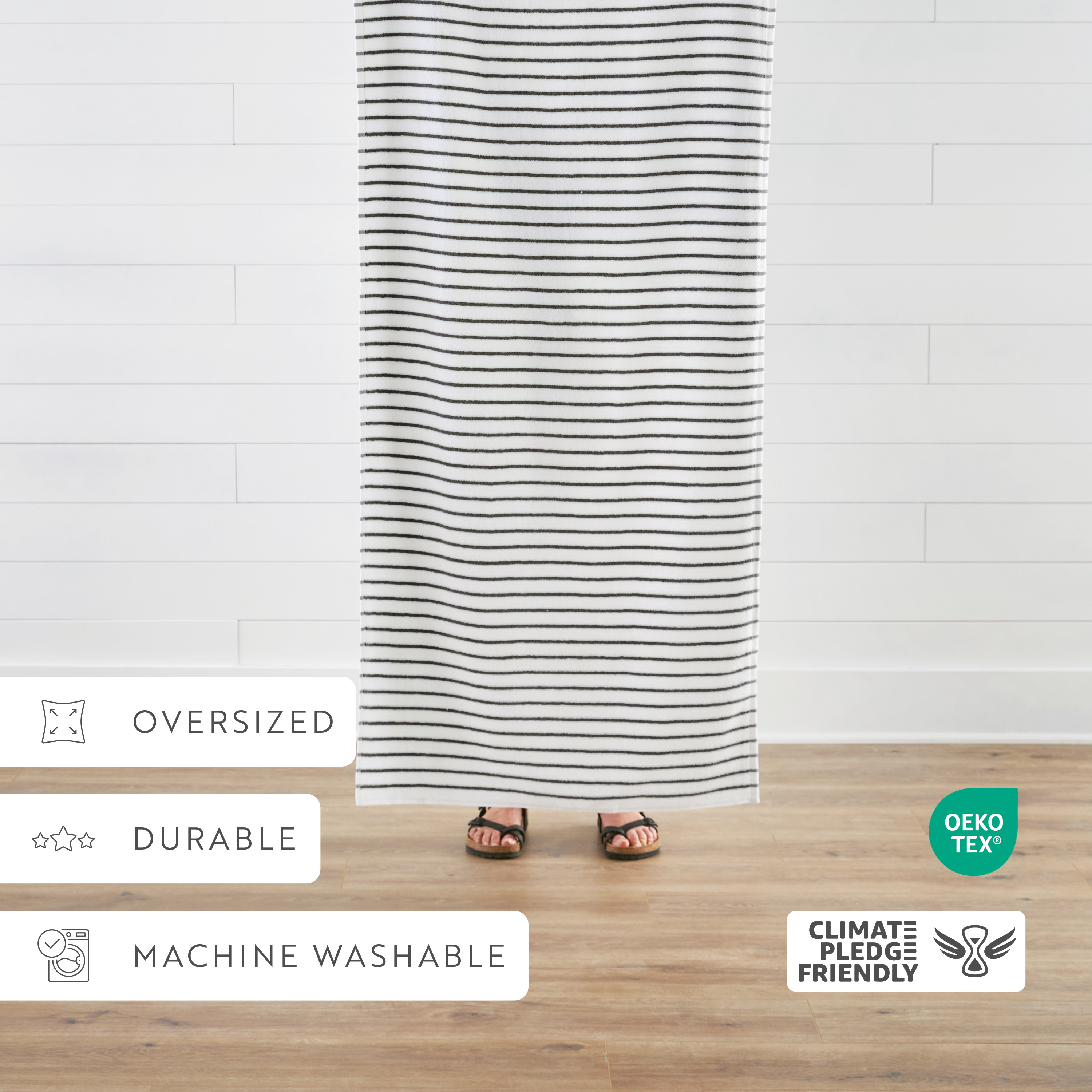 Noble Linens 2 pack Striped Cotton Cabana Beach and Pool Towels