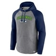 thumbnail image 2 of Men's Fanatics Heathered Gray/College Navy Seattle Seahawks By Design Raglan Pullover Hoodie, 2 of 3
