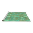 thumbnail image 2 of Ahgly Company Machine Washable Indoor Rectangle Abstract Turquoise Blue Modern Area Rugs, 2' x 5', 2 of 4