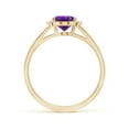 thumbnail image 2 of ANGARA Natural Oval 1.15 ct Amethyst with Diamond Collar Solitaire Ring in 14K Yellow Gold for Women (Size-8x6mm) | February Birthstone, Anniversary, Jewelry Gift for Women | Natural Amethyst Ring, 2 of 9