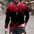 thumbnail image 2 of Patlollav Mens Tops Unisex Daily T Shirt 3D Print Long Sleeve Blouses, 2 of 6