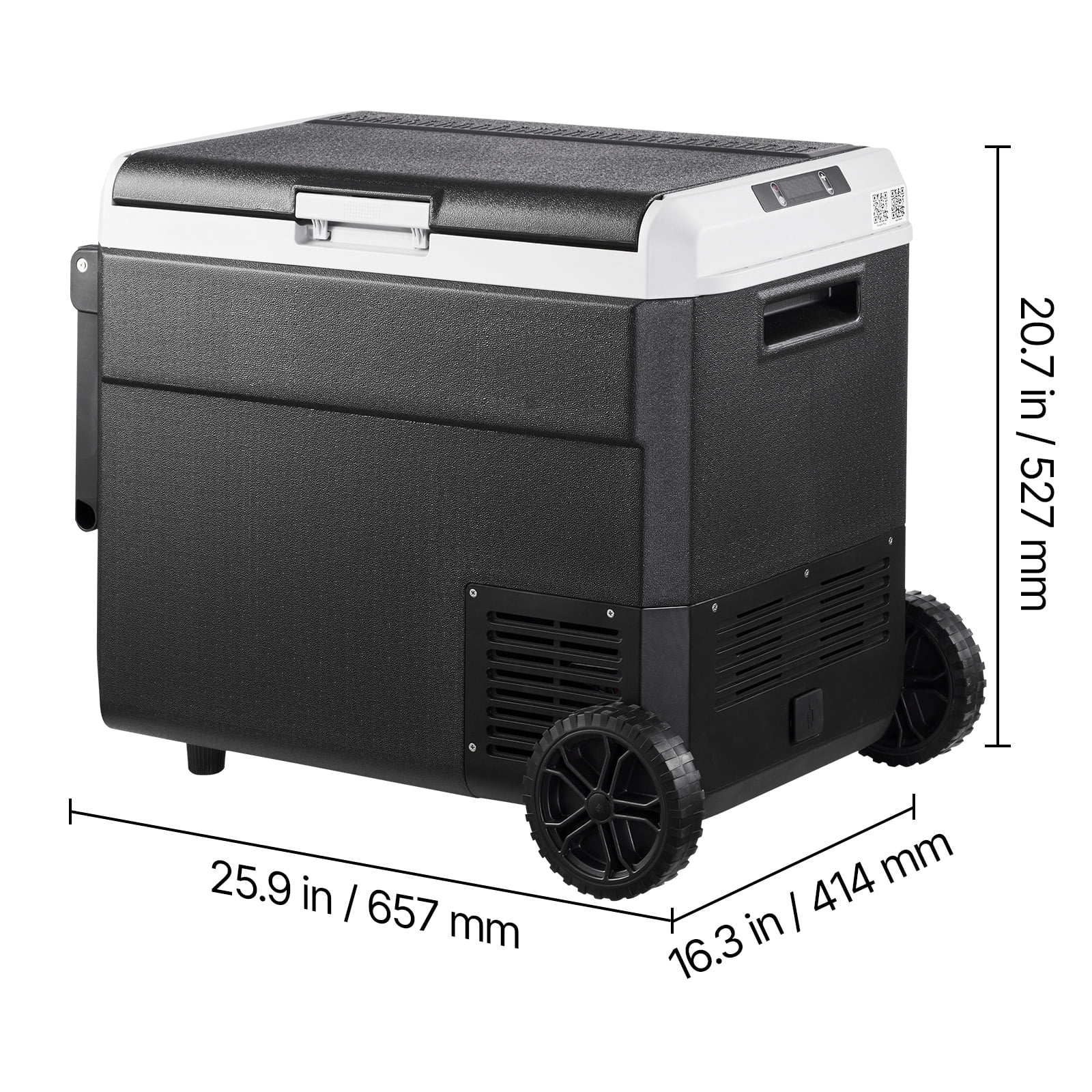 KFFKFF 12 Volt Car Refrigerator with Wheels, 63.4QT/60L Portable Fridge,Car Freezer Compressor Cooler -4℉~68℉,Freezer Fridge Cooler for RV,Camping