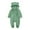 Green, variant on Children Hooded Fleece Jumpsuit with Bear Ears One Piece Outfit for Infant Newborn Boys Girls Full Body Pajamas Zip Up Sleepwear