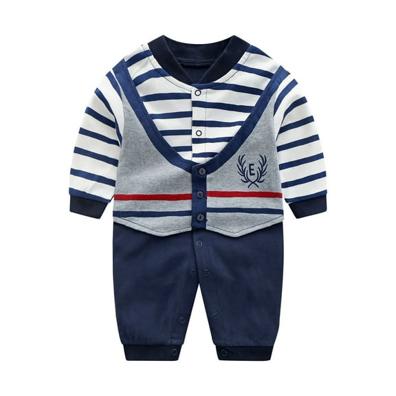 Otqutp Kids Sport Jumpsuit Baby Clothing Romper Long Sleeved Spring Autumn Summer Long Sleeved Crawling Suit Gentleman Overall(a-A,9-12 Months