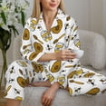 thumbnail image 6 of Uemuo Honey Pattern Womens Pajama Sets,PJ Set for Women,Pajamas for Women Logo,Long Sleeve Pajama Set for Women,Soft Long Sleeve Top With Pants-Small, 6 of 9