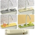 thumbnail image 3 of Faucet Guard & Draining Mat, 2024 Upgraded Kitchen Sink Splash Guard, 5° Slope Silicone Draining Mat for Kitchen Sink, with Soap Dispenser & Sponge Holder, Water Drip Catcher Tray (Gray), 3 of 5