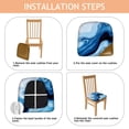 thumbnail image 4 of Light Blue Marble Flow Seat Covers for Dining Room Chairs Set Of 4,Stretch Printed Washable Chair Seat Cover with Elastic Ties and Button,Removable Waterproof Couch Cushion Covers, 4 of 6