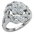 thumbnail image 1 of 1.40 CT Braided Halo Split Shank with Illusion Solitaire Cluster Ring 14K White Gold (G,SI), 1 of 5