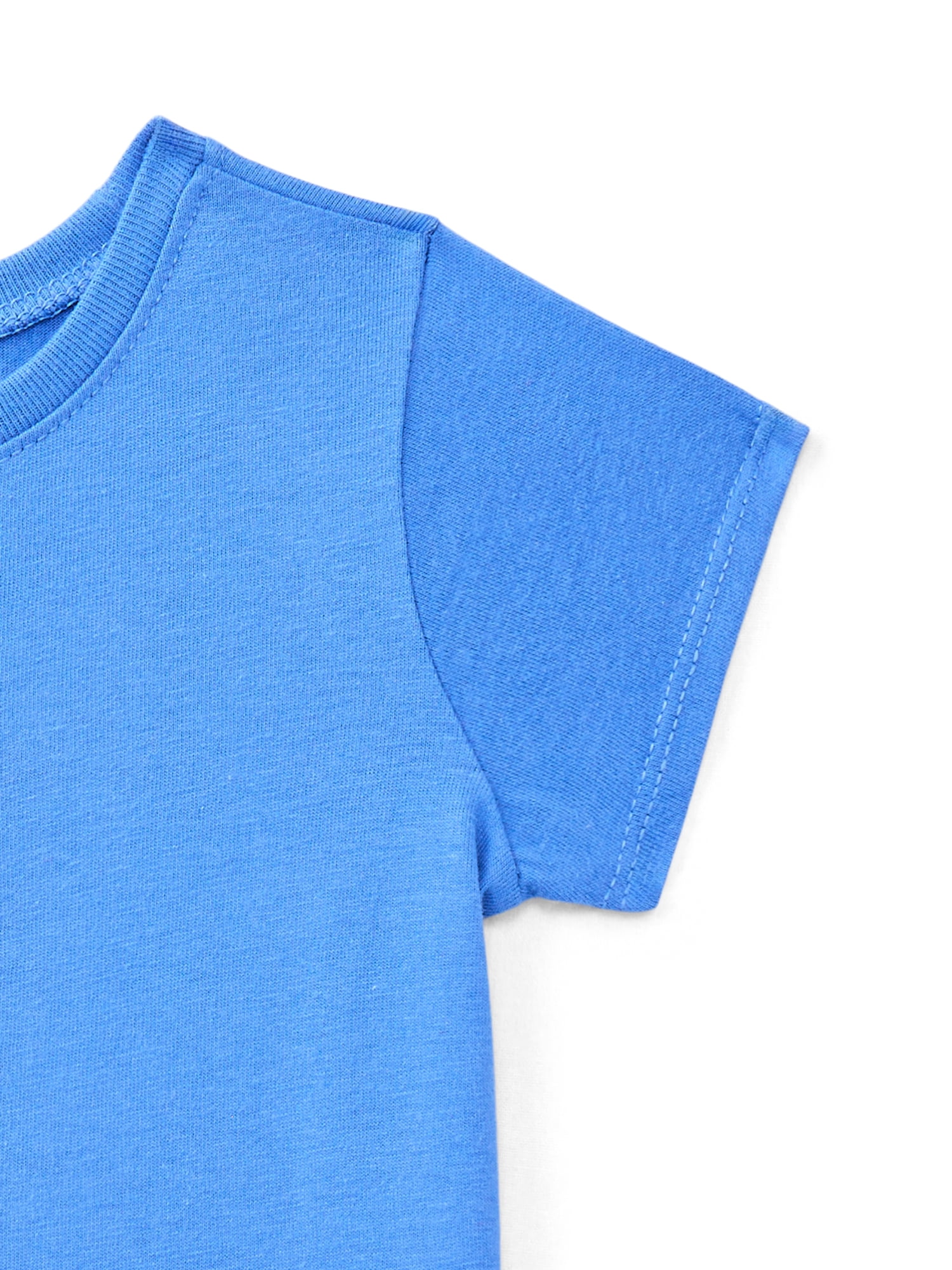 Wonder Nation Baby Girls Crewneck Tee with Short Sleeves, Sizes 0/3M-24M