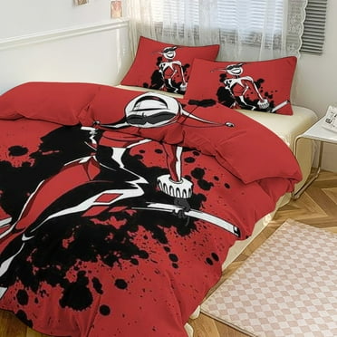 Harley Quinn Thickened Bed 3 Piece Bedding Set (1 Duvet Cover   2 Pillow Shams) Soft Comfortable Warm, And Durable for All Seasons 86"x70"
